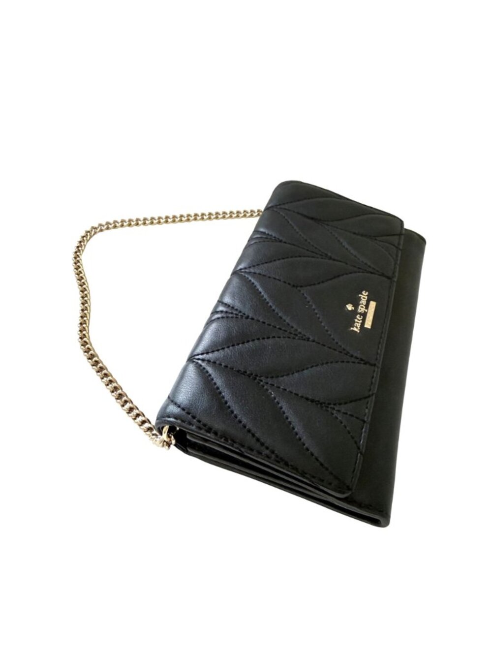 Kate Spade Women's Clutch Bag Purse Milou Briar Lane Quilted Black Leather Small - Picture 4 of 8